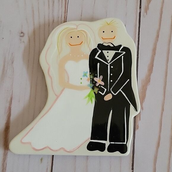 Wedding Day Bride & Groom Trivet Coton Colors attachment - Picture 1 of 2